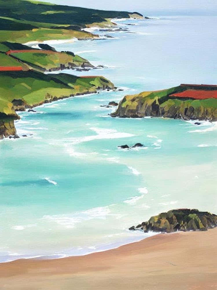 Fistral Beach, Cornwall Contemporary Illustration 2