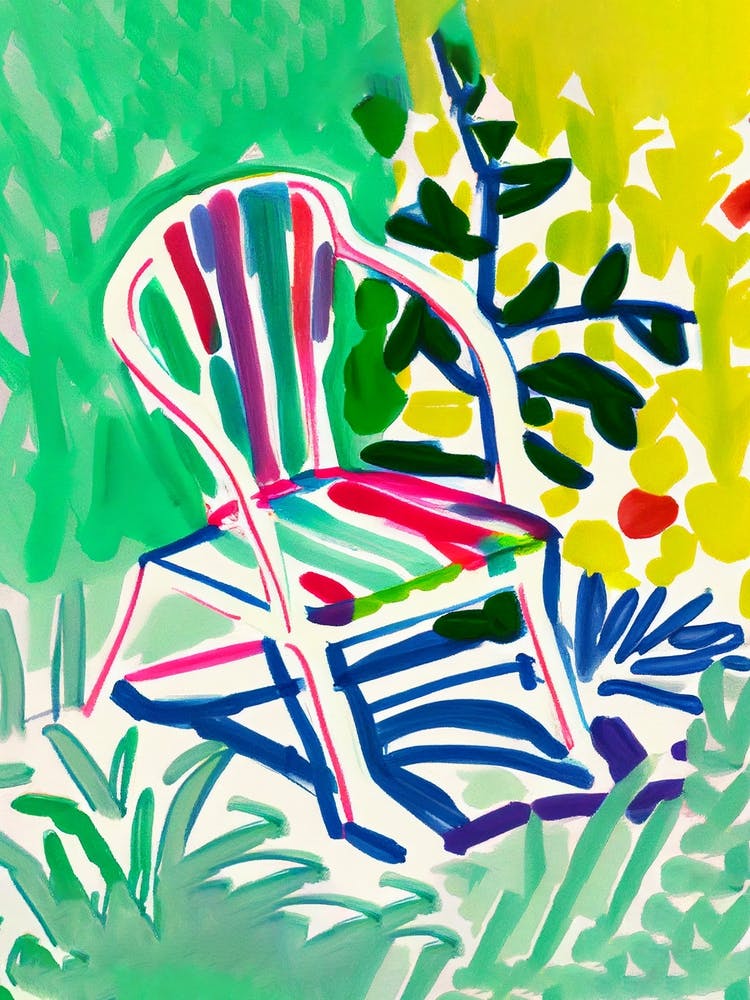 Outdoor Chair Colourful Drawing