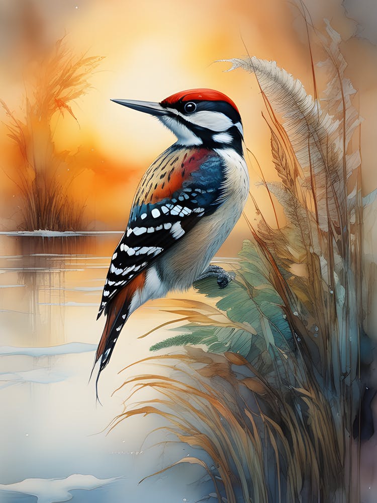 Woodpecker Watercolor
