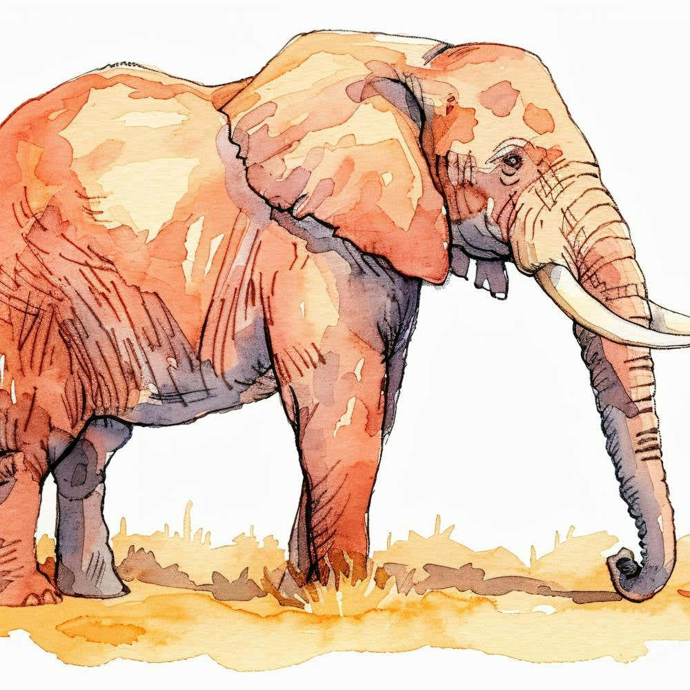 Elephant Watercolor Painting