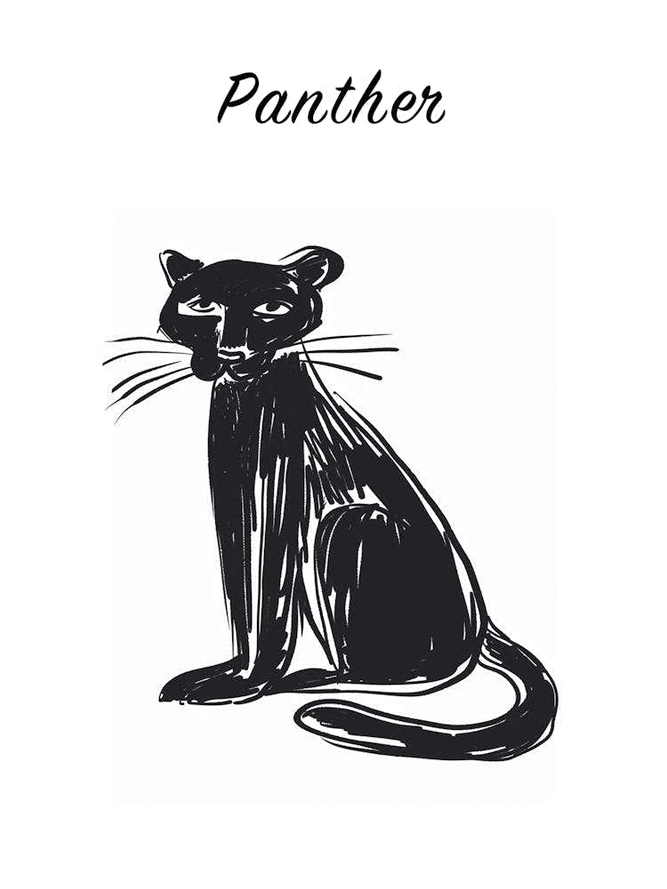 B&W Panther Poster