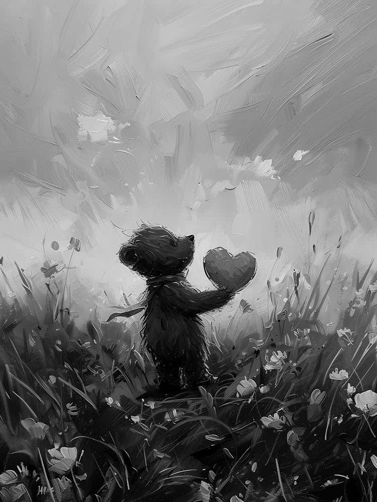 Black And White Teddy Bear