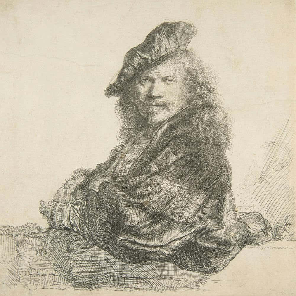 Zeichnung Rembrandt Selbstportrait