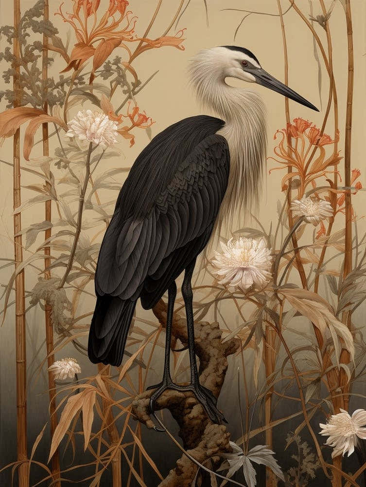 Dark And Moody Botanical Stork 4