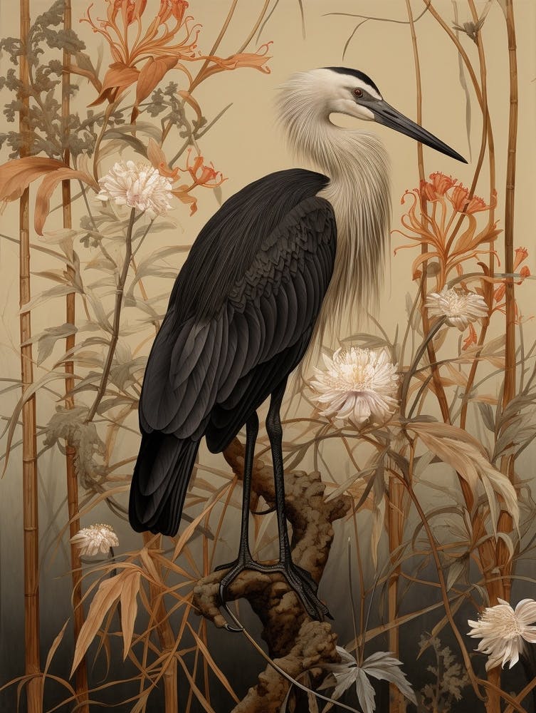 Dark And Moody Botanical Stork 4