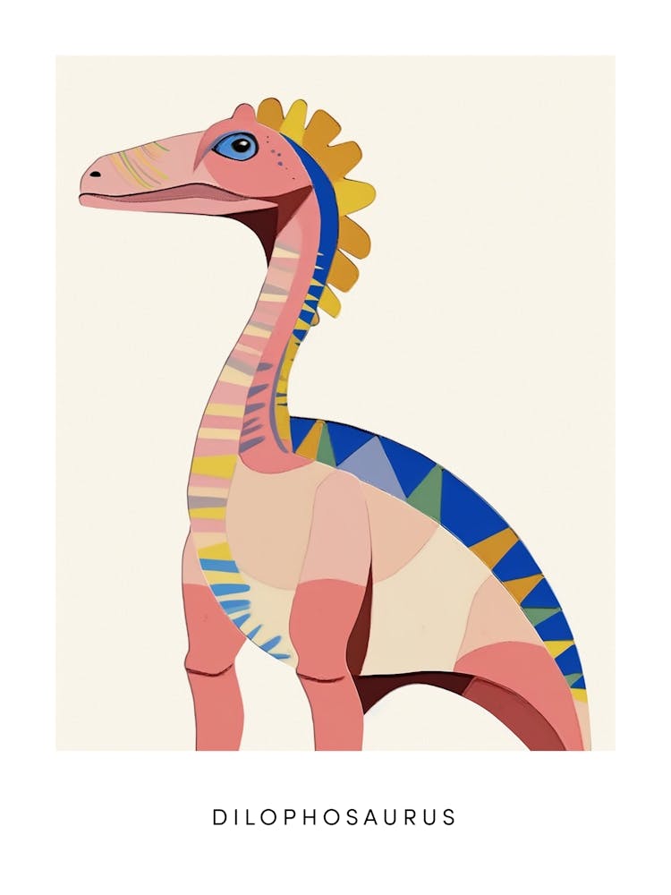 Nursery Dinosaur Art Dilophosaurus 2 Poster