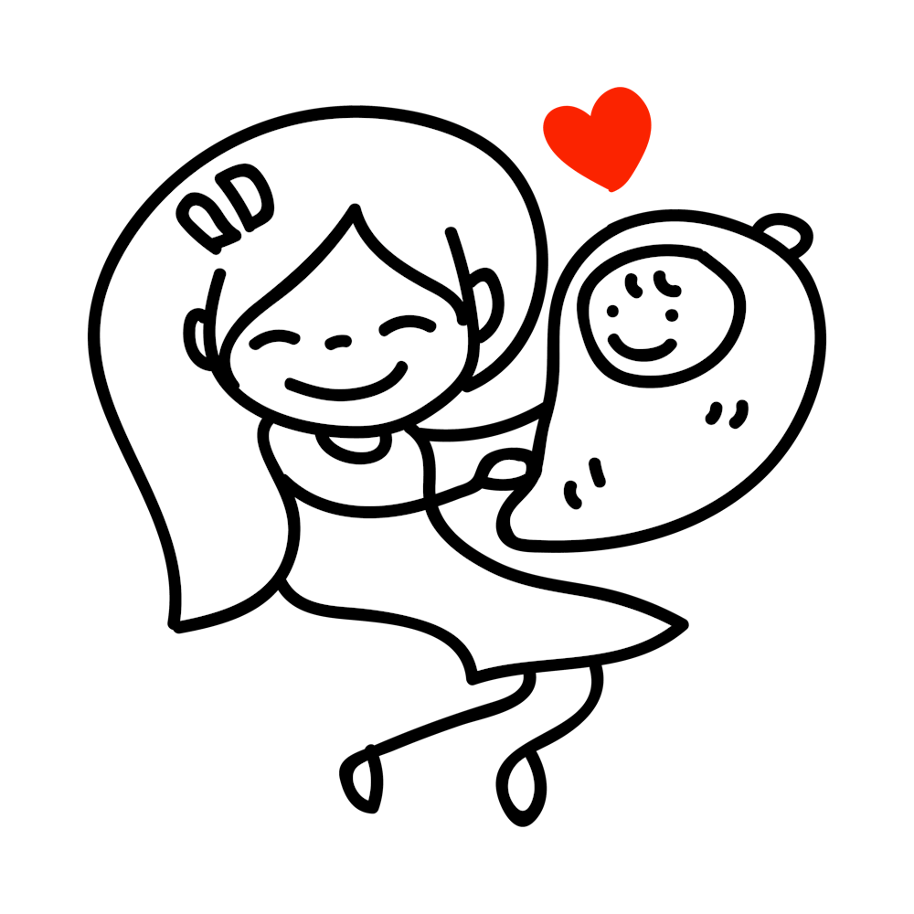 Family Mother And Newborn White Fill