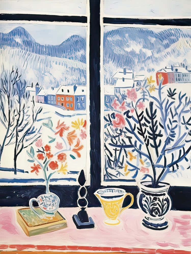 The Windowsill Of Salzburg   Austria Snow Inspired By Matisse 3