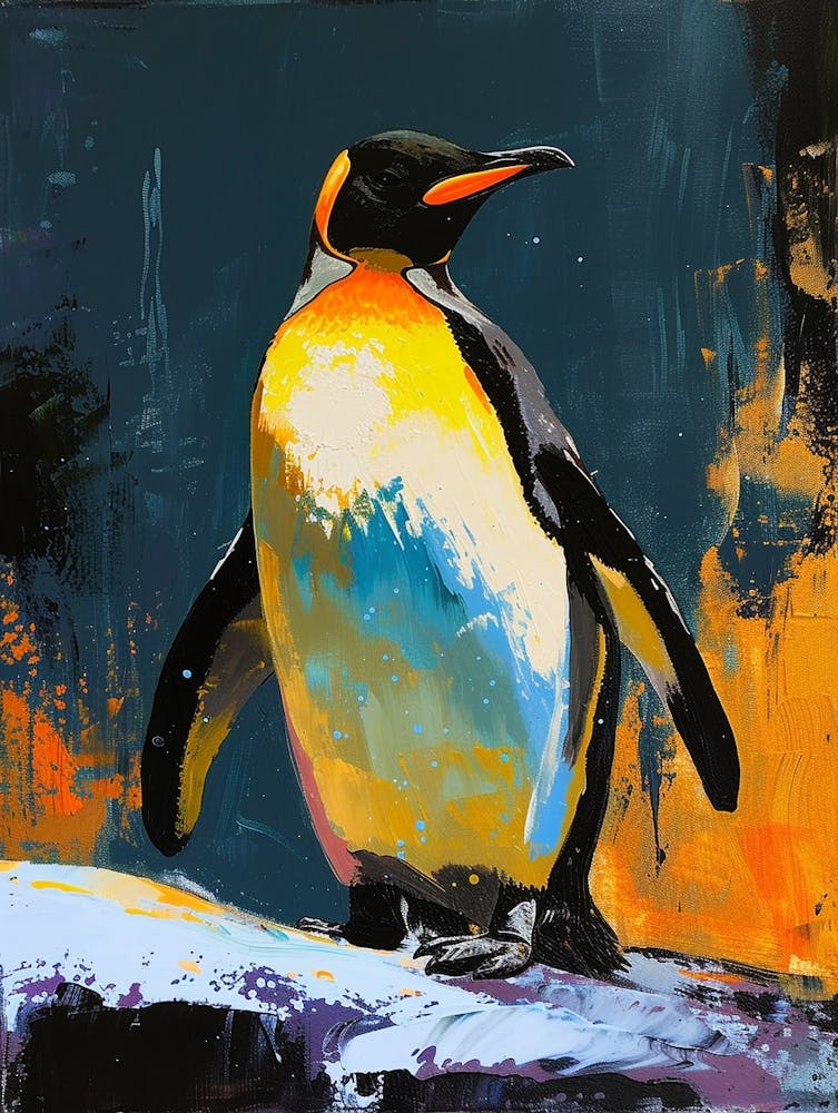 King Penguin Gold Harbour Colour Block Painting 2