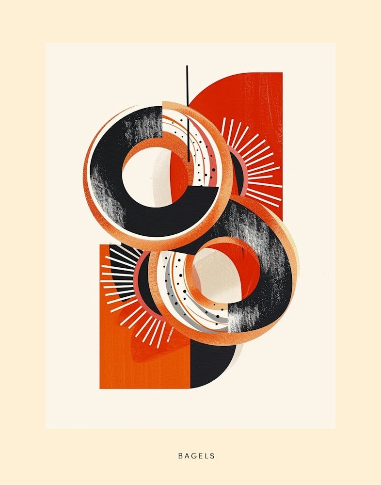 Bagels Art Deco Poster