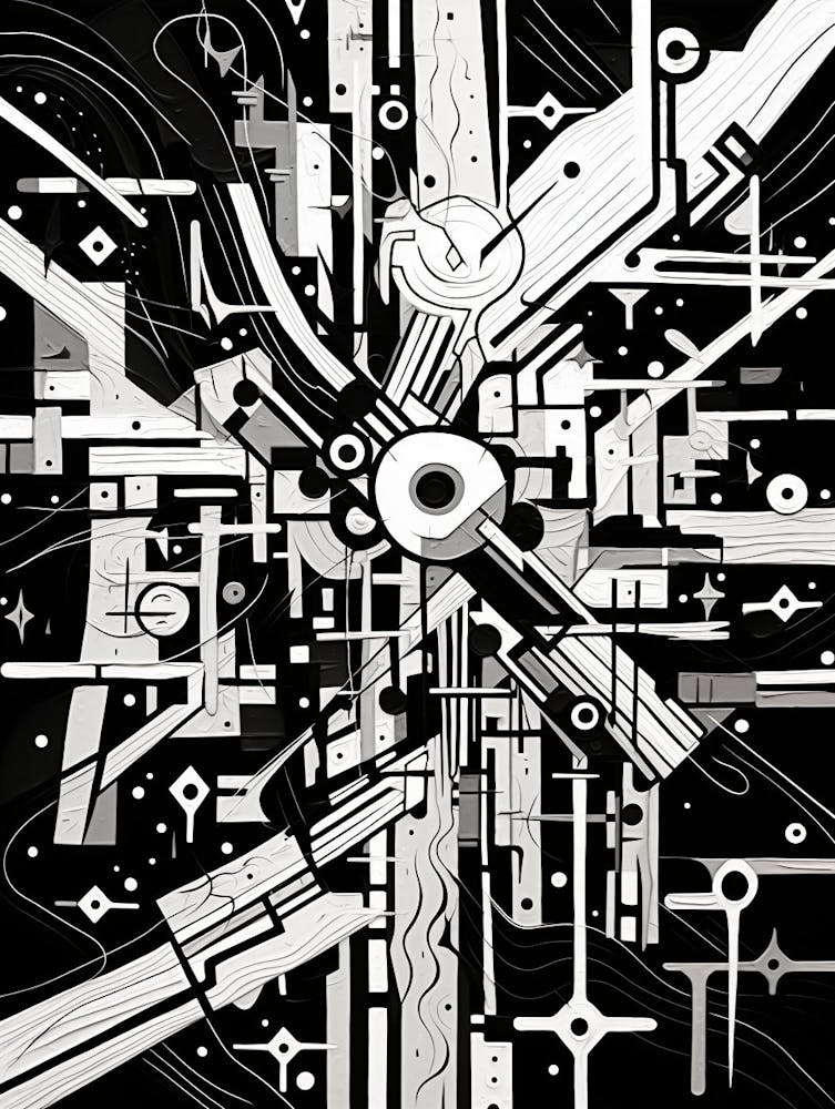 Complexity Abstract Black And White 4