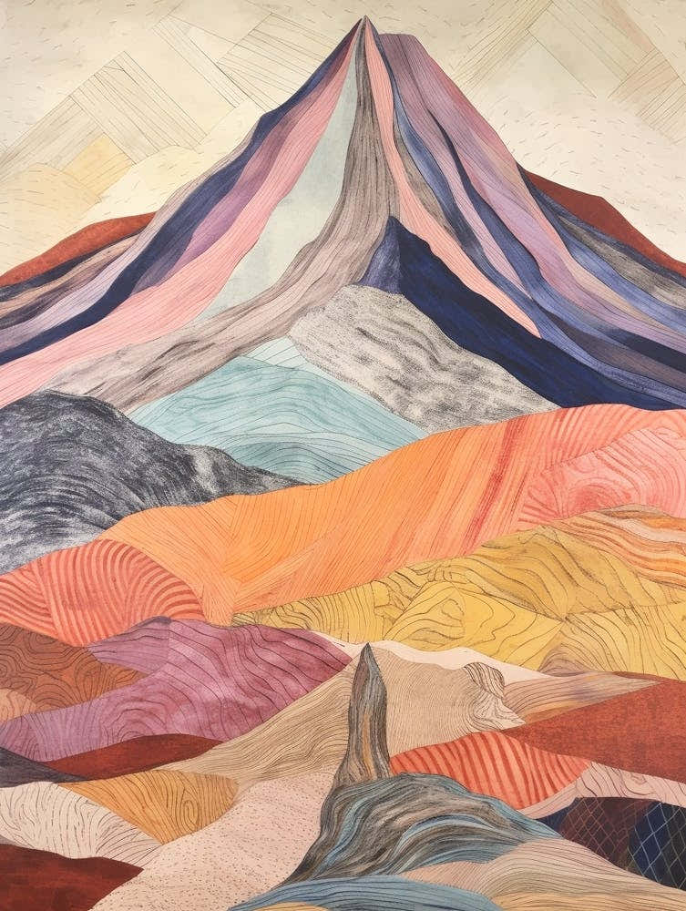 Ben Macdui Scotland Colourful Mountain Illustration