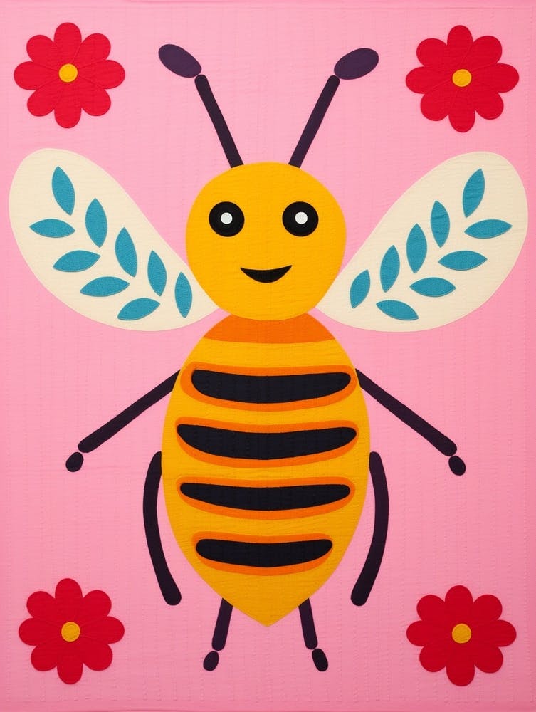 Pink Polka Dot Honey Bee
