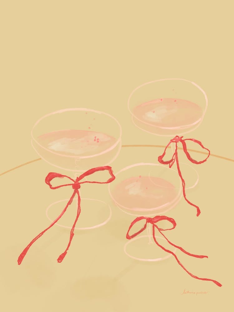 Cheers To Us, Three Glasses Of Champagne