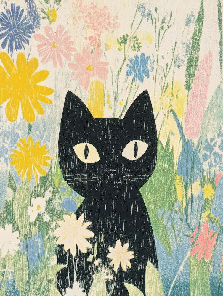 Black Cat In The Meadow 6
