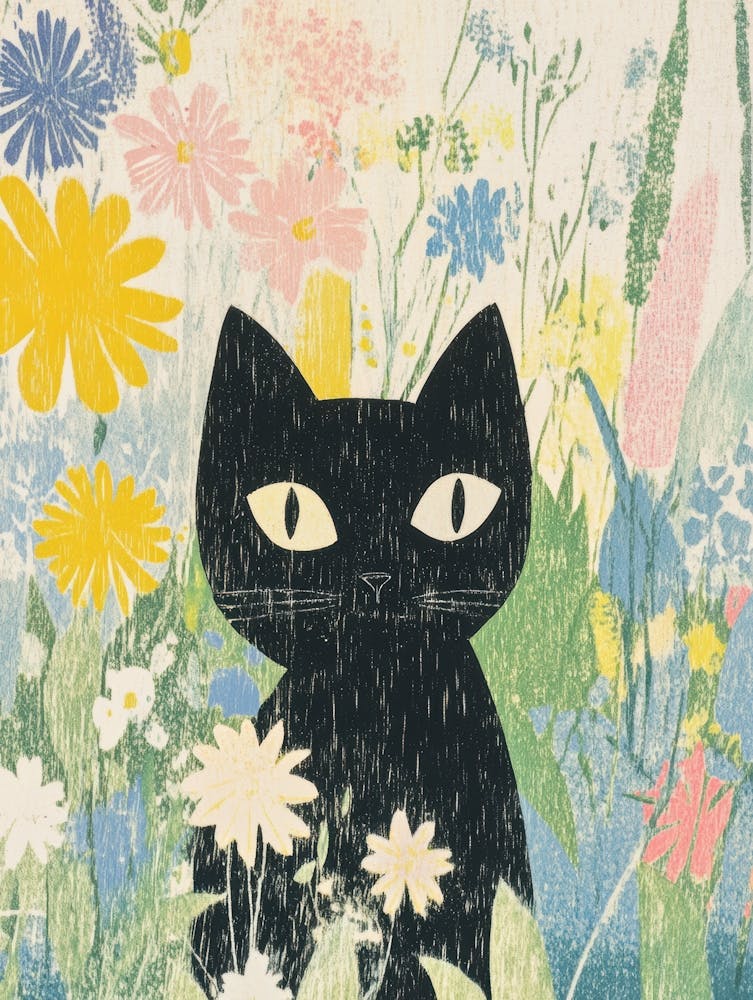 Black Cat In The Meadow 6
