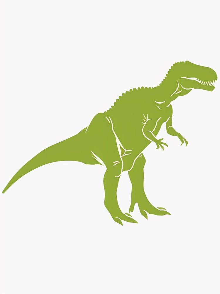 Lime Green Dinosaur Silhouette 5