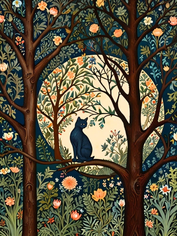 William Morris Cat In The Moonlight 59