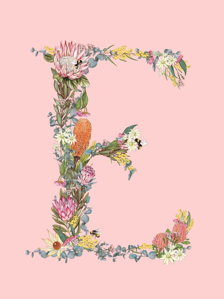 E Pink Alphabet Letter