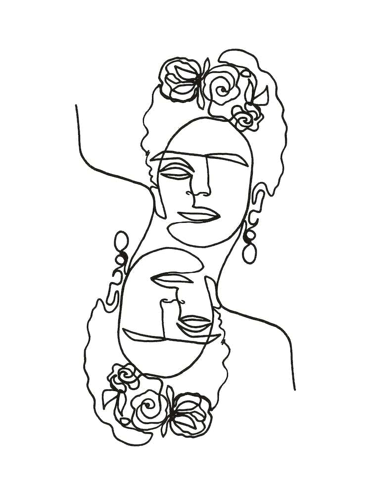 Frida Kahlo Double Line
