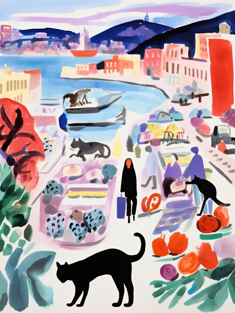 The Food Market In San Francisco 2 Illustration