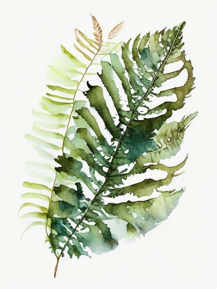 Chinese Brake Fern Watercolour