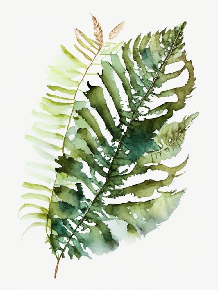 Chinese Brake Fern Watercolour