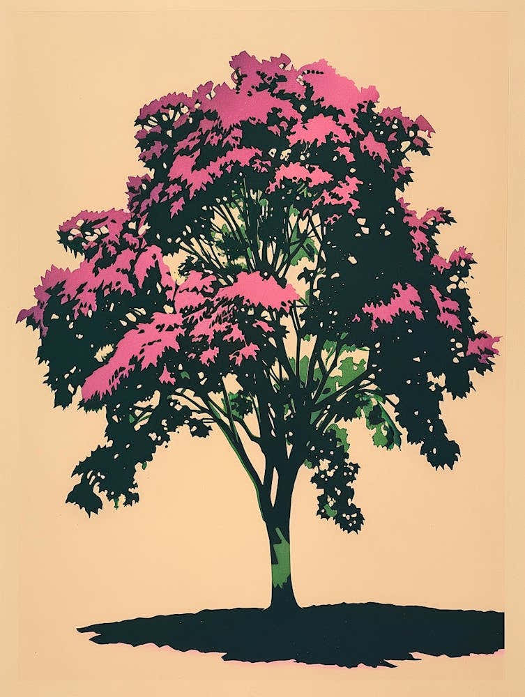 Alder Tree Colourful Illustration 3