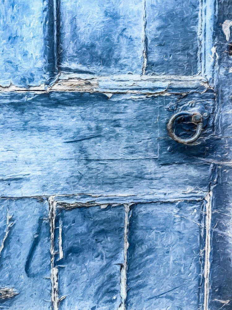 Blue Peeling Painted Door