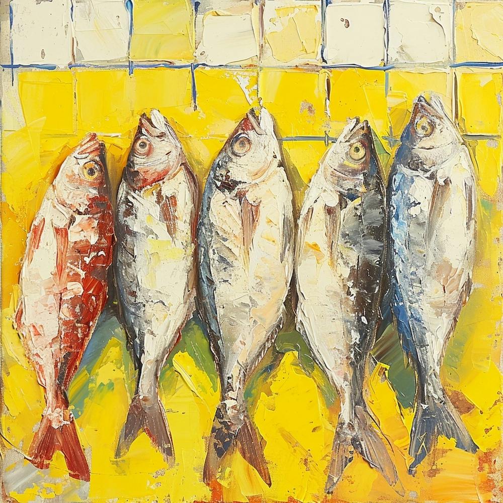 Fish Yellow Checkerboard