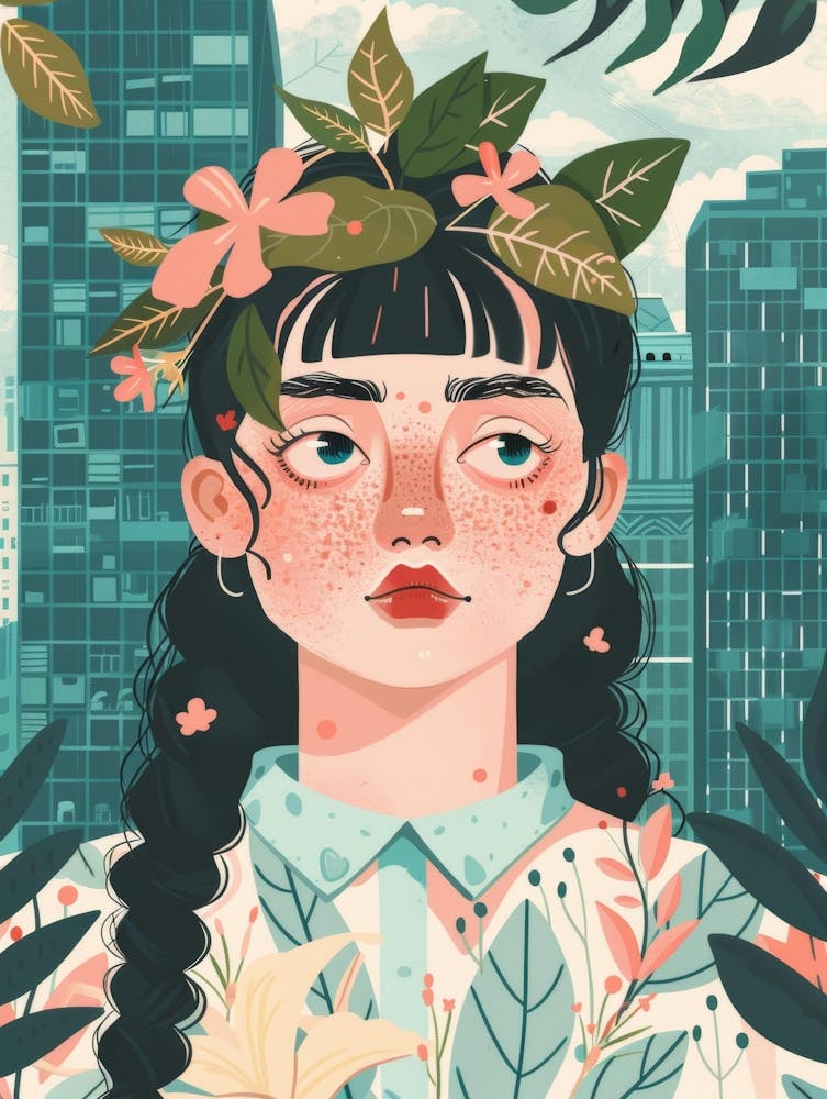 Girl With Flowers 17