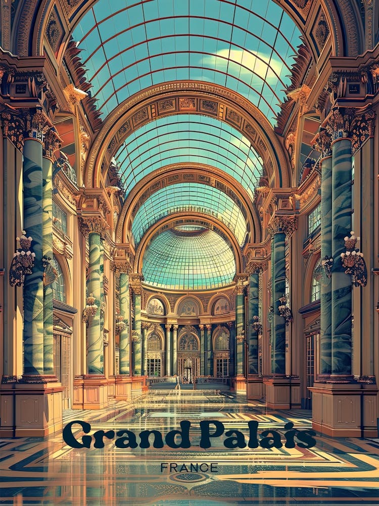 Grand Palais Paris Museum Travel Art Illustration