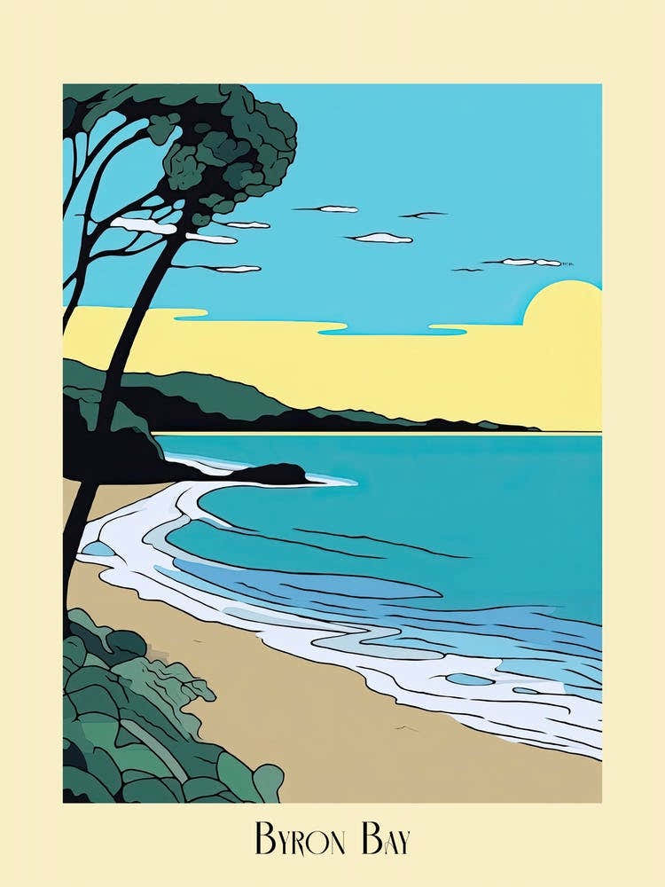 Poster Of Minimal Design Style Of Byron Bay, Australia 6