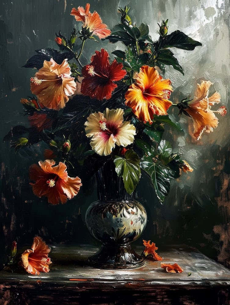 Baroque Floral Still Life Hibiscus 3
