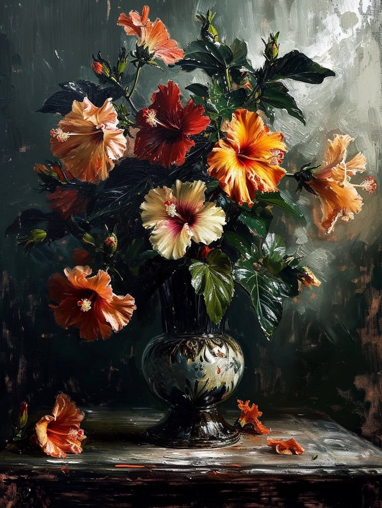 Baroque Floral Still Life Hibiscus 3