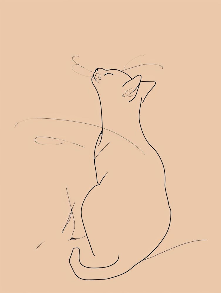 Cat - Boho, Line Art 1