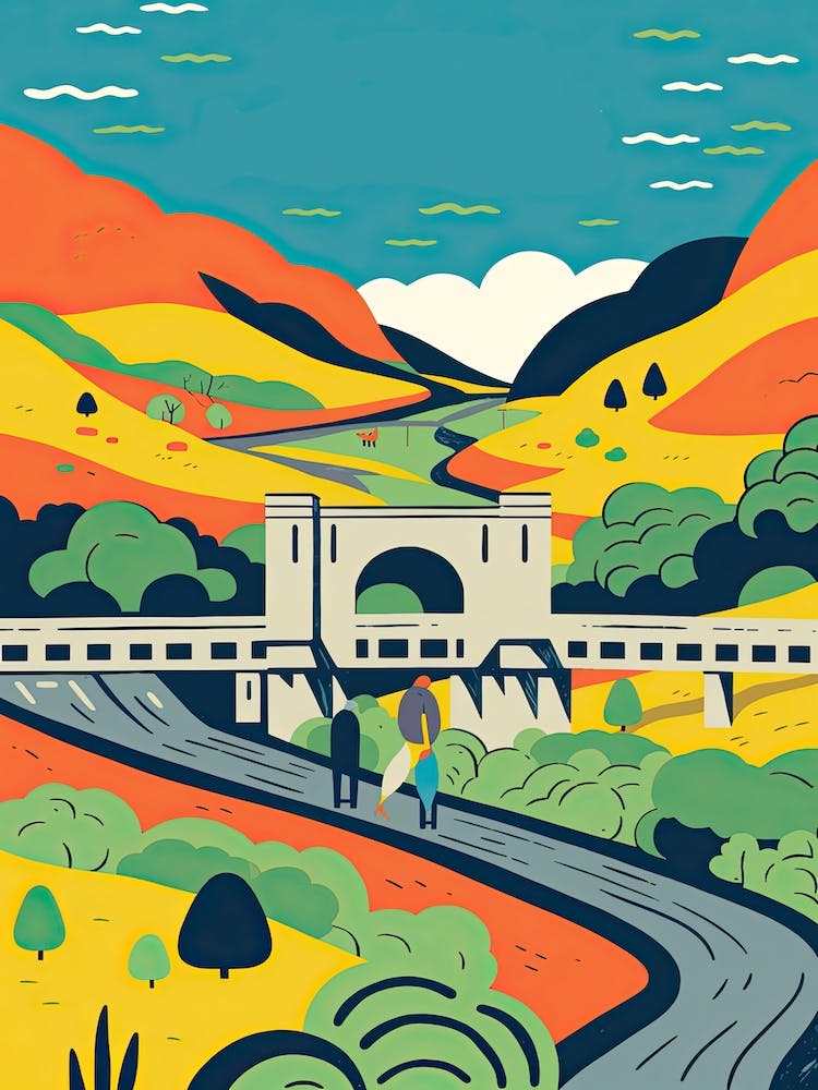 Viaduc De Millau, France Colourful 1