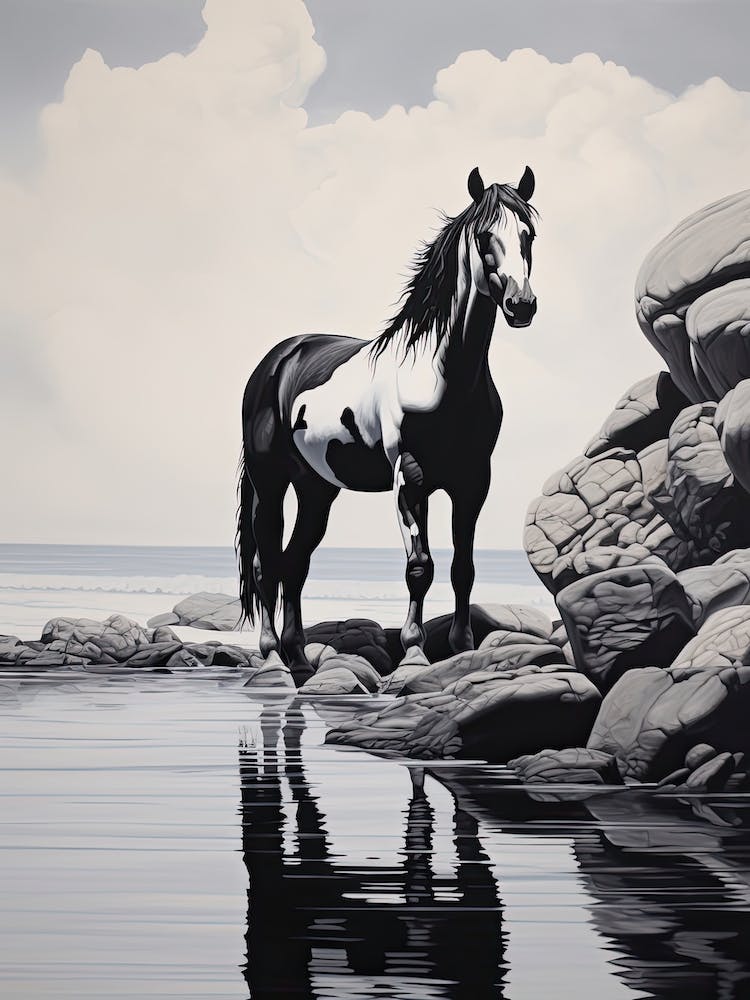 A Horse Oil Painting In Boulders Beach, South Africa, Portrait 4