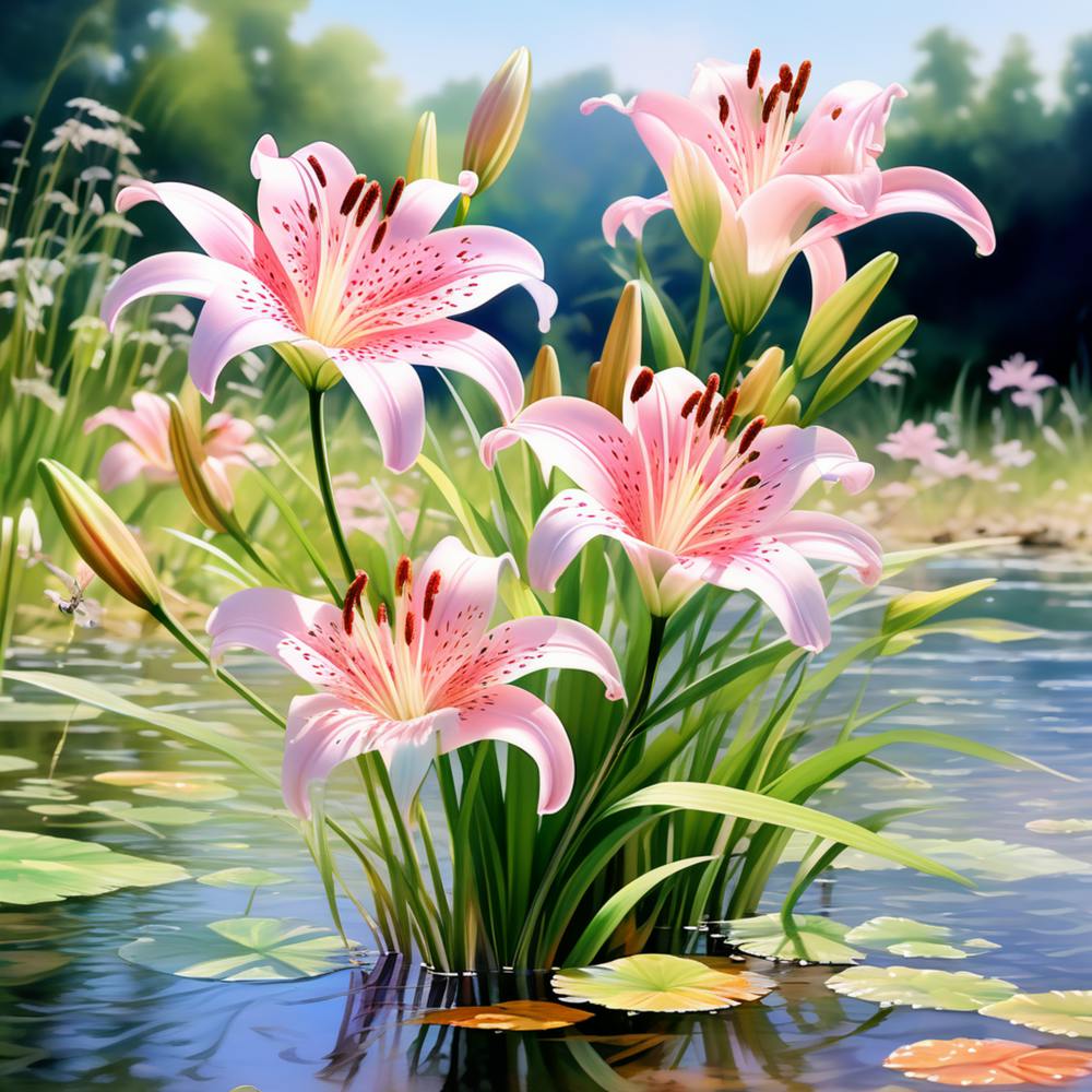 Pink Lilies