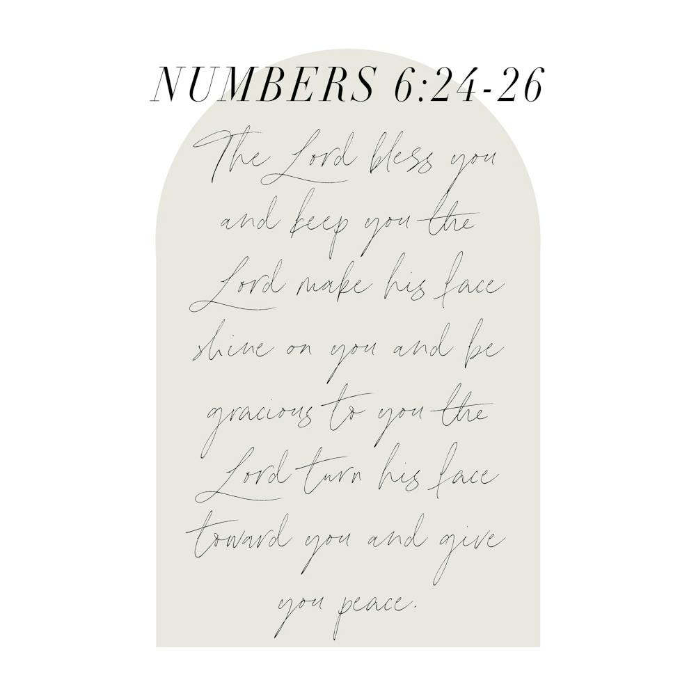 The Lord bless you and keep you. -Numbers 6:24-26 Minimal Boho Beige Arch Script