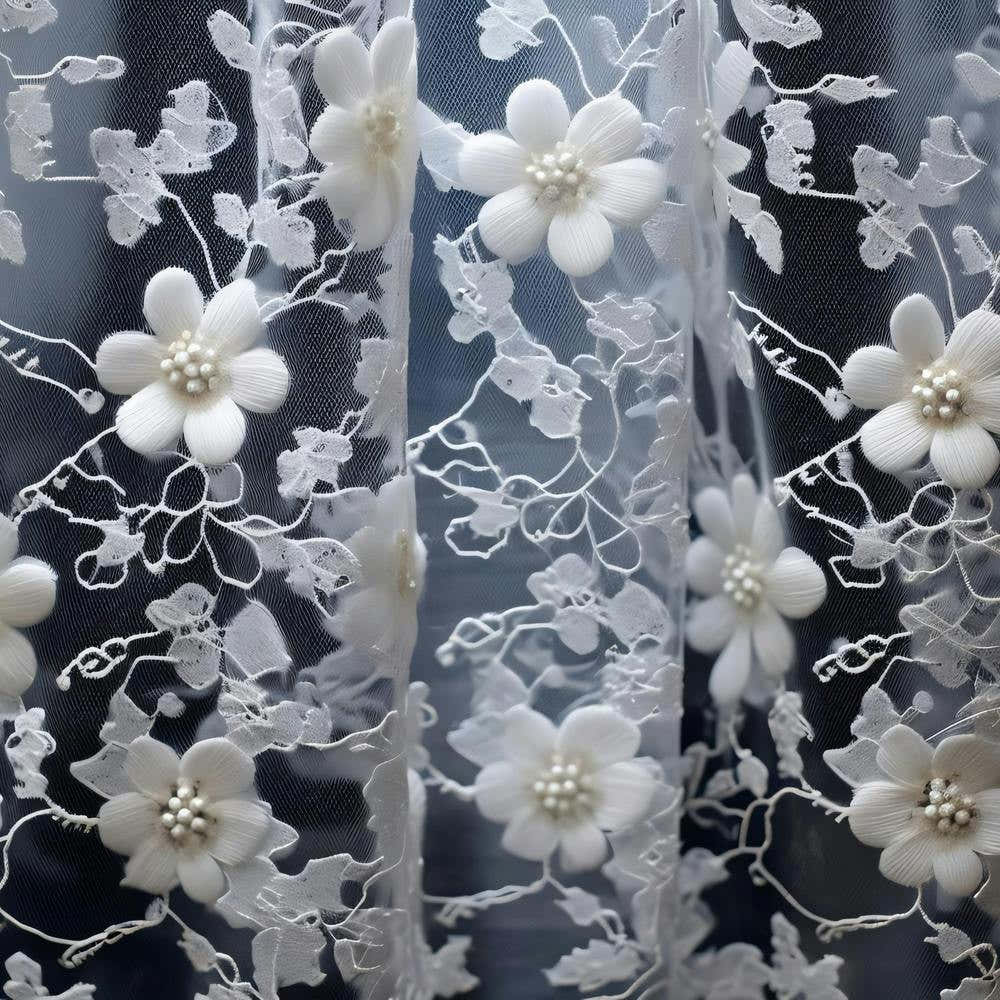 White Flowers On Lace 2