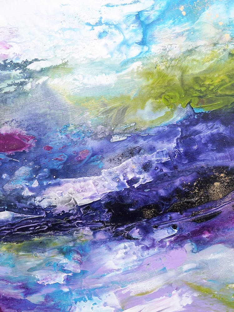 Blue And Green Mountain Abstract