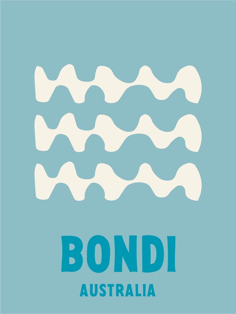 Bondi Beach, Australia, Graphic Style Poster 1
