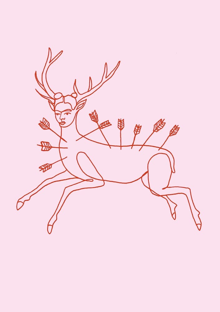 Frida Wounded Deer Pink
