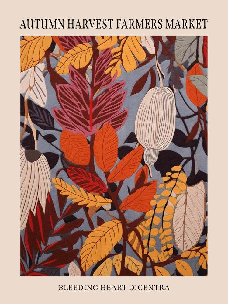 Fall Botanicals Bleeding Heart Dicentra 1 Poster