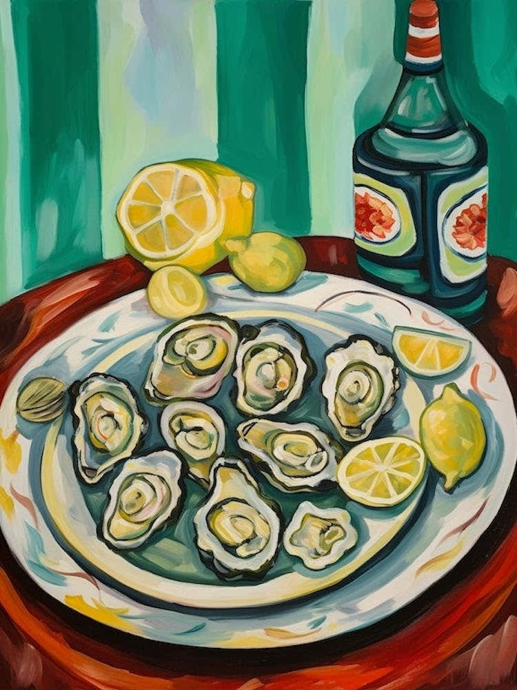 Oysters 2 Italian Still Life Painting
