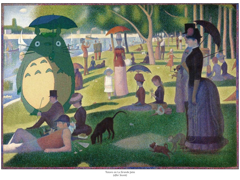 Totoro On La Grand Jatte - Studio Ghibli Mashup