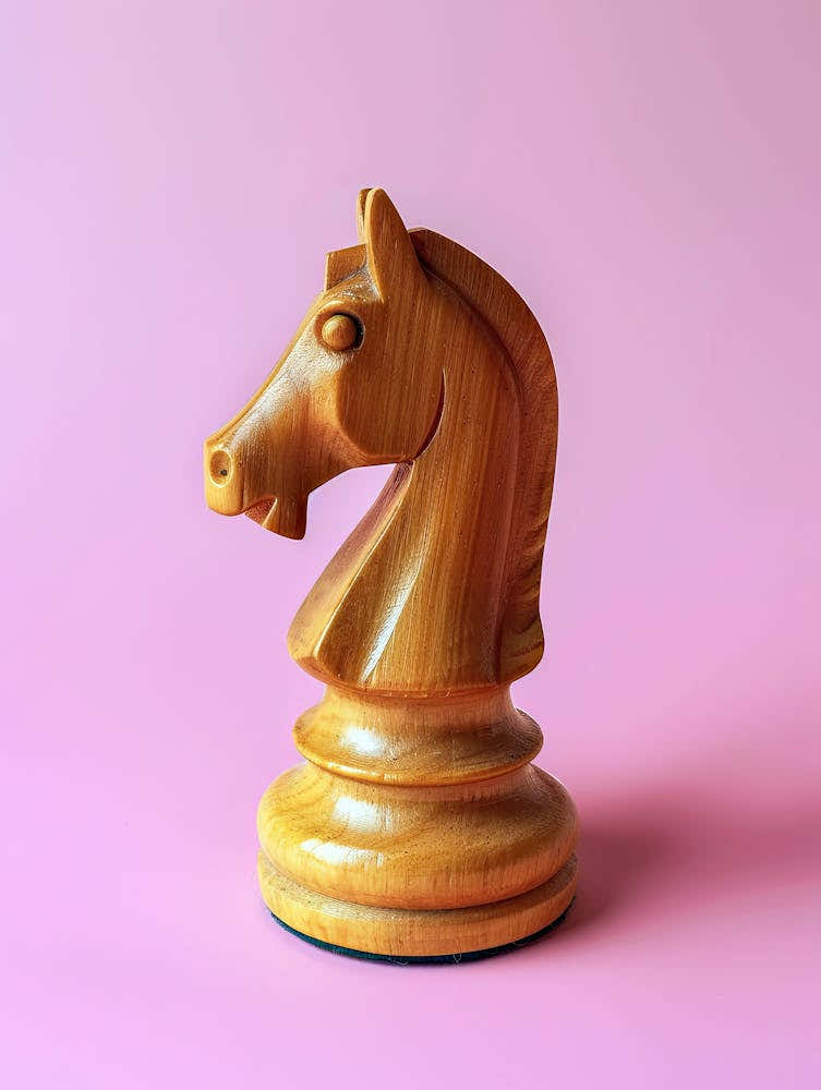 Chess Bishop Piece On Pink Background