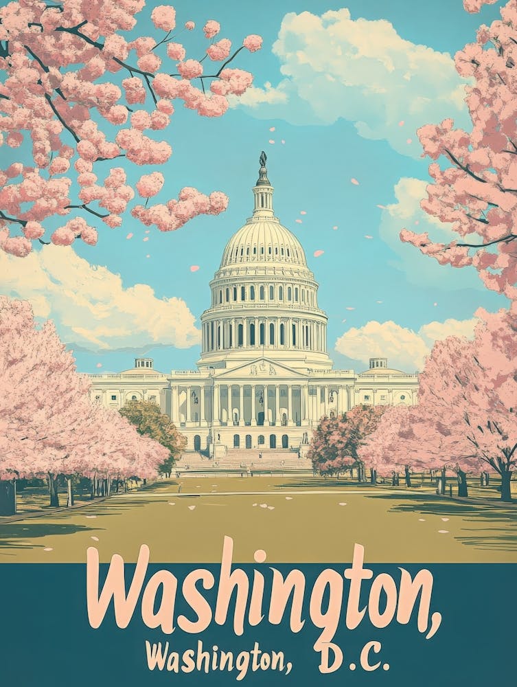 Aihrgdesign A Classic 1960s Travel Poster For Washington DC 4
