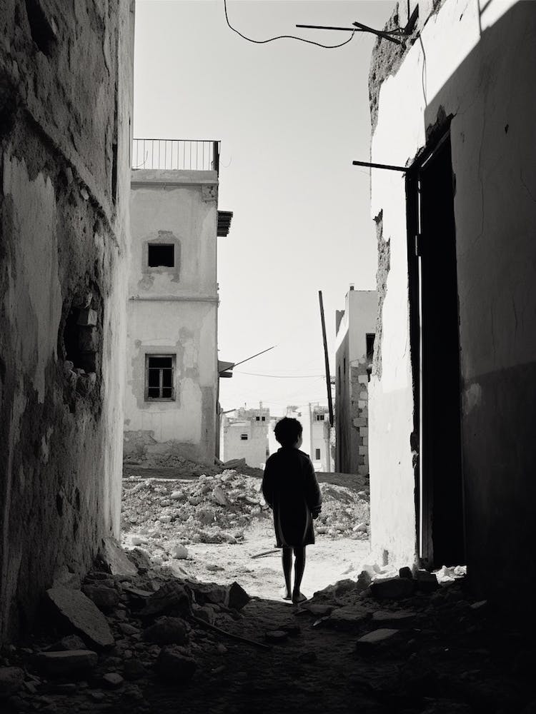 Palestine, Black And White Analogue Photograph 4